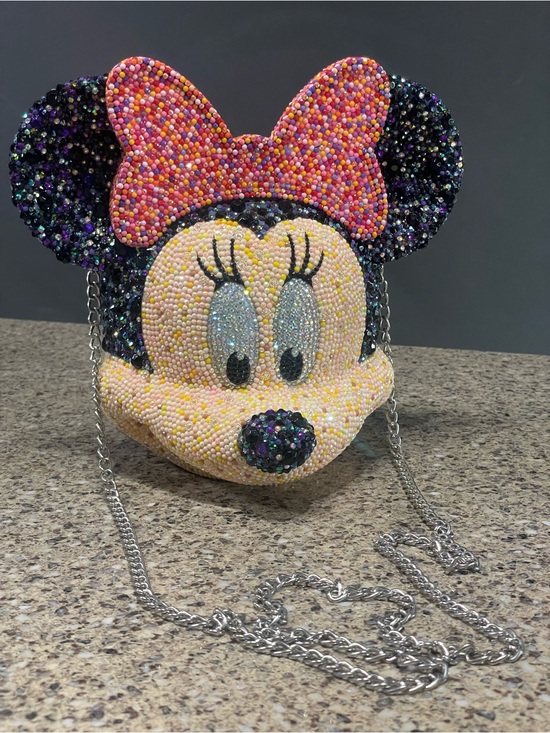 Disney Handbags - One of a kind * hand bedazzled Minnie Mouse popcorn bucket with strap